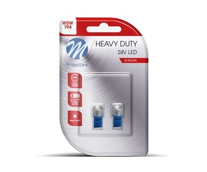 T10 W5W 24V W1,2x9,5d LED 1xHP ΜΠΛΕ ΔΙΑΘΛΑΣΗ (ΚΑΡΦΩΤΟ ΑΚΑΛΥΚΟ) BLISTER 2ΤΕΜ. M-TECH