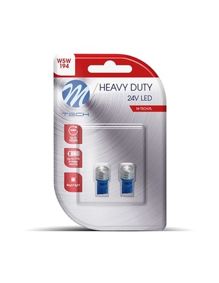T10 W5W 24V W1,2x9,5d LED 1xHP ΜΠΛΕ ΔΙΑΘΛΑΣΗ (ΚΑΡΦΩΤΟ ΑΚΑΛΥΚΟ) BLISTER 2ΤΕΜ. M-TECH