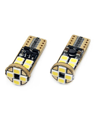 Amio – Λαμπάκια LED T10 W5W 12/24V 2.3W 5600K 12xSMD 2835 CANBUS Καρφωτά για Ισχυρό Λευκό Φωτισμό χωρίς Σφάλματα – Σετ 2 Τεμ. (01636/AM)