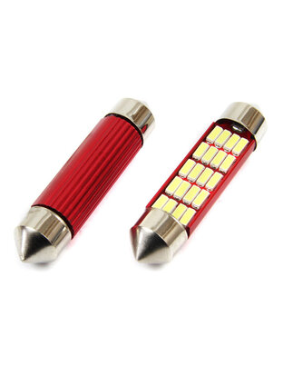 Amio – Λαμπάκια Πλαφονιέρας LED 41mm C5W C10W 12/24V 2.3W 5600K 20xSMD 4014 CANBUS για Ισχυρό Φωτισμό Εσωτερικού χωρίς Σφάλματα – Σετ 2 Τεμ. (01634/AM)