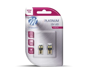 T10 W5W 12V W2.1x9.5d 12VDC 1,6W 4xSMD5630 LED ΛΕΥΚΟ CAN-BUS BLISTER 2ΤΕΜ. M-TECH
