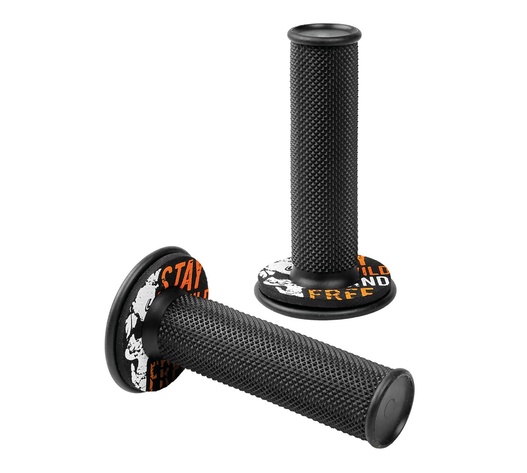 ΧΕΡΟΥΛΙΑ MOTO DONUT OFF-ROAD ΜΑΥΡΑ/ΠΟΡΤΟΚΑΛΙ 22MM+25MM 12CM 2ΤΕΜ