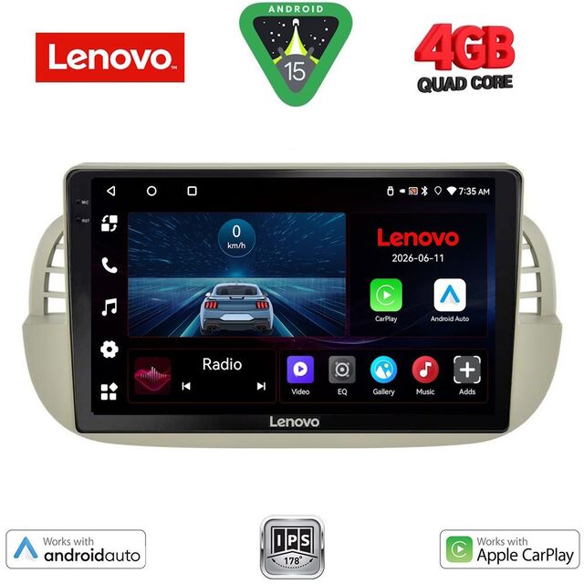 LENOVO LVE 8130BG_CPAA (9inc) MULTIMEDIA TABLET for FIAT 500 mod. 2007-2015  (BEIGE)