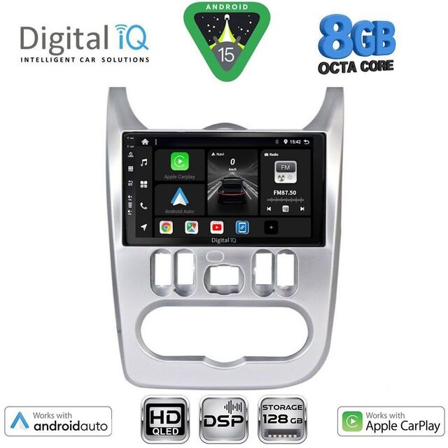 DIGITAL IQ BXF 18101SL_CPAA (9inc) MULTIMEDIA TABLET for DACIA DUSTER – LOGAN – SANDERO mod. 2006-2012 (SILVER)