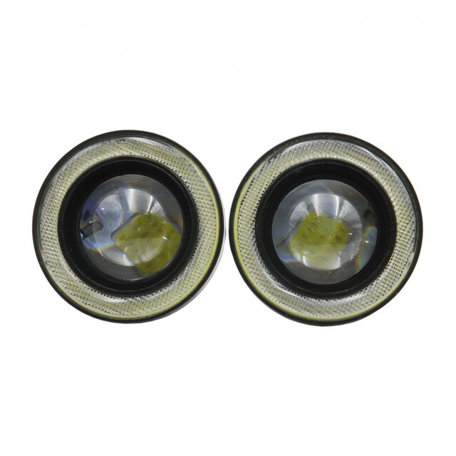 LED ΦΩΤΑ ΟΜΙΧΛΗΣ ΑΥΤΟΚΙΝΗΤΟΥ ΜΕ ANGEL EYES ΛΕΥΚΟ ΦΩΣ M609-89MM