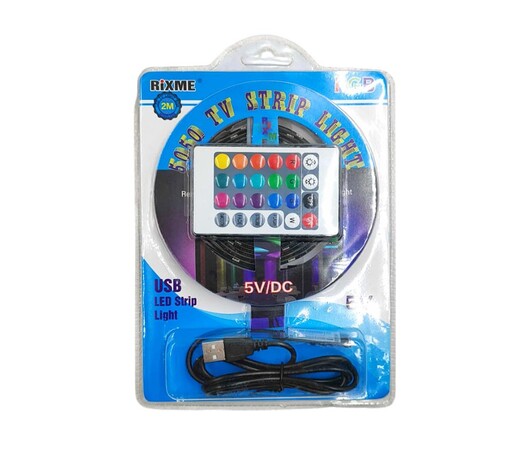 RIXME LED ΤΑΙΝΙΑ RGB 5V/DC ME USB 2m QR-11085