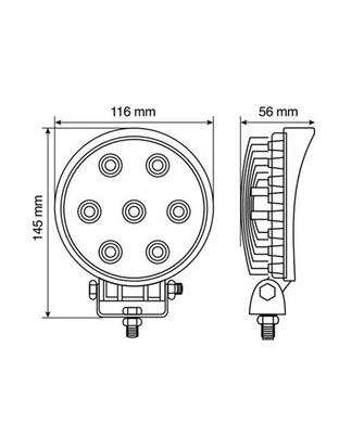 ΠΡΟΒΟΛΕΑΣ ΕΡΓΑΣΙΑΣ WL-1 21W 1400LMS 10/30V ΜΕ 7 LED 10-30V 6.000K (116x145x56mm) ΦΩΣ ΔΙΑΘΛΑΣΗΣ - 1ΤΕΜ.