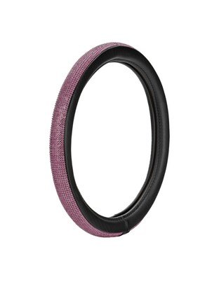 ΚΑΛΥΜΜΑ ΤΙΜΟΝΙΟΥ DIAMONDS PINK (Μ) 37/39cm ΣΥΝΘΕΤΙΚΟ ΔΕΡΜΑ SKEENTEX ΜΑΥΡΟ/POZ LAMPA  - 1 ΤΕΜ.