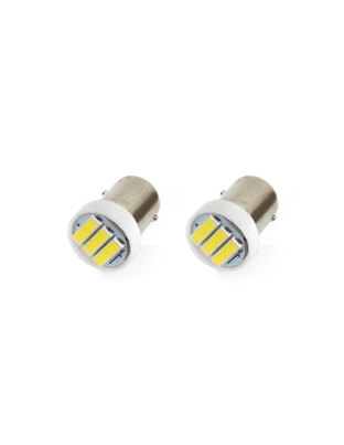 Amio - Λαμπάκια LED τύπου T4W βάση BA9S τάση λειτουργίας 12V απόδοσης 0.4W χρώμα 5600K για Επιβατικά Αυτοκίνητα - 2 τεμ. (01097/AM)