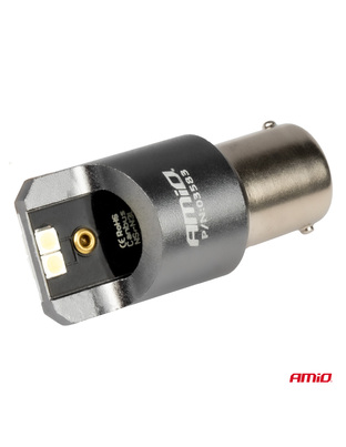 Amio - ΛΑΜΠΕΣ LED CAN-BUS P21W BA15S 12/24V 6.000K 4xSMD ΛΕΥΚΟ PRO SERIES - 2 ΤΕΜ. (03583/AM)