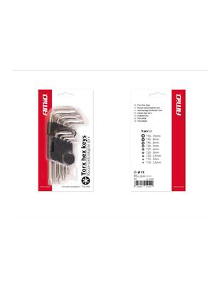 Amio - Σετ Κλειδιά Allen Torx μήκος 125mm για Επιβατικά Αυτοκίνητα - 9 τεμ. (01040/AM)
