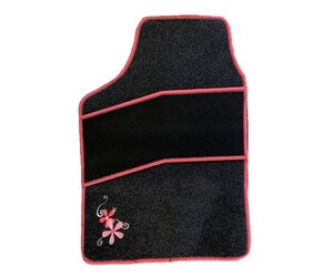 ΠΑΤΑΚΙΑ ΜΟΚΕΤΑ SPRING FLOWER UNIVERSAL ΜΑΥΡΟ ΜΕ ΣΚΟΥΡΟ ΡΟΖ ΡΑΦΕΣ - 4 ΤΕΜ.