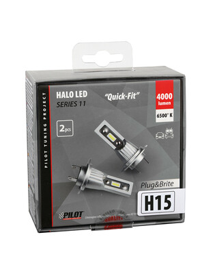 H15 12/24V PGJ23t-1 6.500K 2.000lm 15W 10LED SEOUL CSP-Y19chips HALO LED SERIE 11 PLUG & BRITE 2ΤΕΜ.
