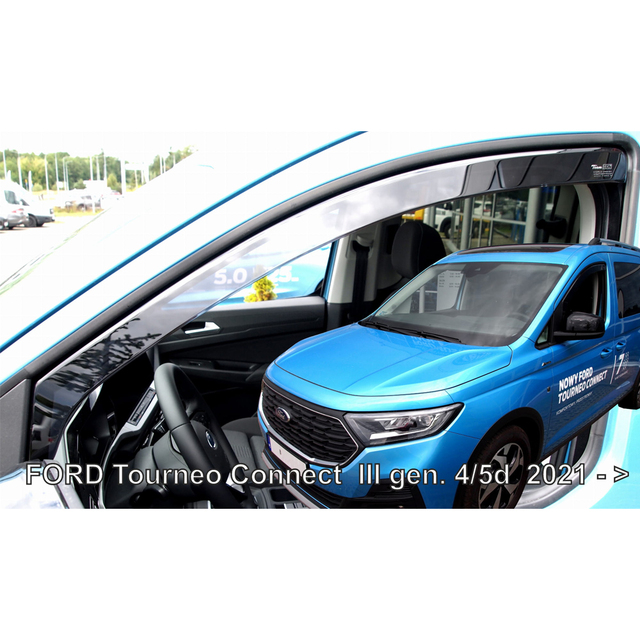 ΑΝΕΜΟΘΡΑΥΣΤΕΣ ΓΙΑ FORD TRANSIT CONNECT 2021+ / FORD TOURNEO CONNECT 2021+ ΑΠΟ ΕΥΚΑΜΠΤΟ ΦΙΜΕ ΠΛΑΣΤΙΚΟ HEKO - 2 ΤΕΜ.