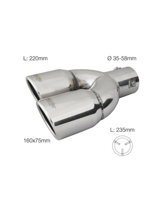 ΜΠΟΥΚΑ ΔΙΠΛΗ ΧΡΩΜΙΟΥ TRX/18L 165x77mm 235mm 35>58mm  SIMONI RACING - 1 TEM