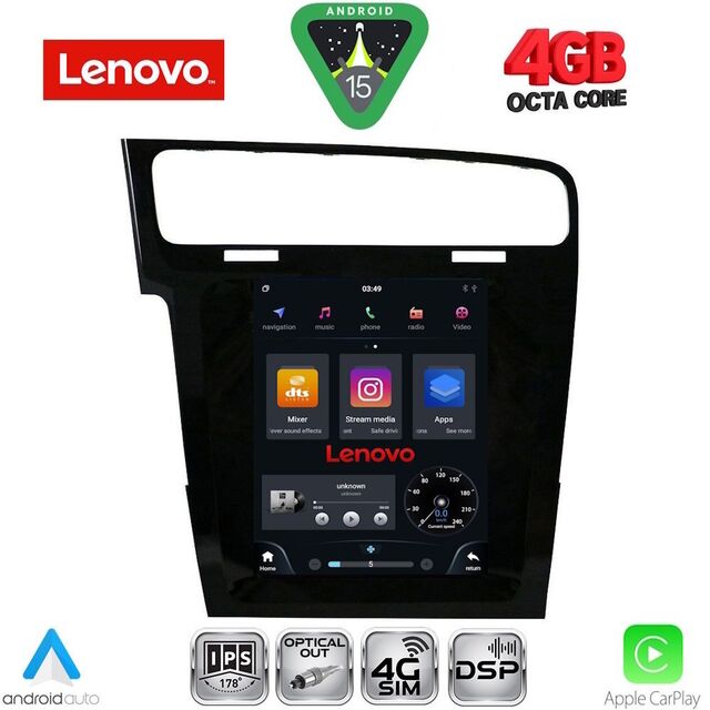 LENOVO SSX 9985_CPA TESLA STYLE for VW GOLF 7 mod. 2013-2021