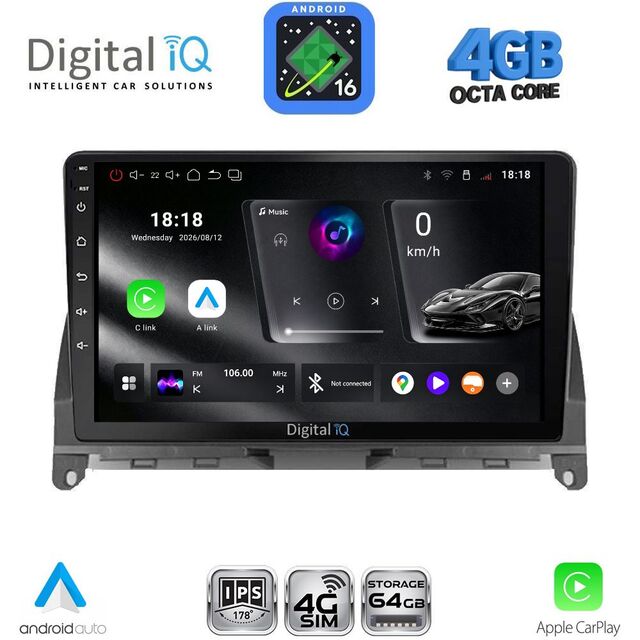 DIGITAL IQ RTG 6405_CPA (9inc) MULTIMEDIA TABLET for MERCEDES C (W204) mod. 2007-2011