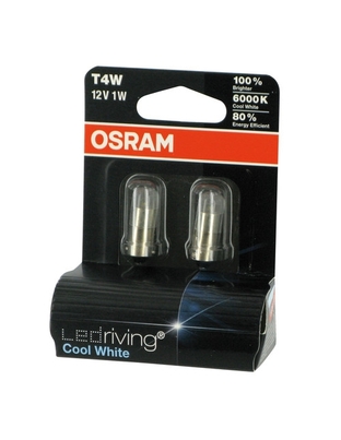 OSRAM LEDriving T4W - 12V - 1W -  BA9s - 6.000K (ΛΕΥΚΟ/ΨΥΧΡΟ) - 2 ΤΕΜ. BLISTER