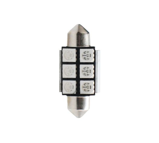 ΛΑΜΠΑΚΙΑ ΠΛΑΦΟΝΙΕΡΑΣ C5W/C10W 12V 1,44W SV8,5 36mm CAN-BUS+RADIATOR LED 6xSMD5050 PREMIUM ΜΠΛΕ 1ΤΕΜ.