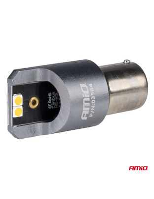Amio - ΛΑΜΠΕΣ LED CAN-BUS PΥ21W BAU15S 12/24V 6.000K 4xSMD ΠΟΡΤΟΚΑΛΙ PRO SERIES - 2 ΤΕΜ. (03584/AM)