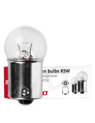 Amio – Λαμπτήρες Αλογόνου R5W BA15s 12V 5W (Φουντούκι) για Φώτα Θέσης Αυτοκινήτου – Κουτί 10 Τεμ. (01485/AM)