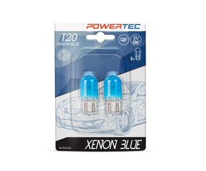 W21/5W (T20) 12V POWERTEC XENON BLUE M-TECH - 2 τεμ.