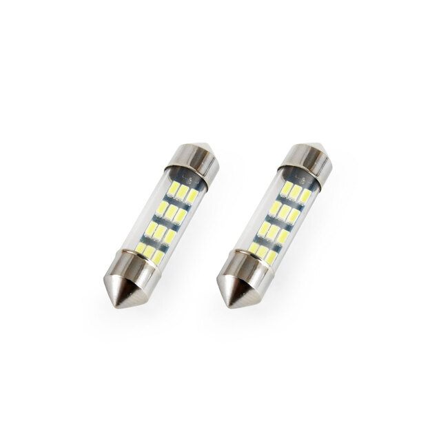 Amio - Λαμπάκια Πλαφονιέρας Standard Festoon τύπου C5W τάση λειτουργίας 12V απόδοσης 0.5W μήκος 36mm χρώμα λευκό για Επιβατικά Αυτοκίνητα - 2 τεμ. (01090/AM)