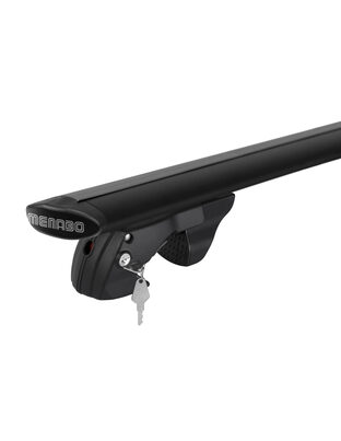 MENABO ΜΠΑΡΕΣ ΟΡΟΦΗΣ ΑΛΟΥΜΙΝΙΟΥ FENDER 118 cm ΣΕ ΜΑΥΡΟ ΧΡΩΜΑ ΓΙΑ Toyota Corolla Verso 5 doors 2004>2007 ΜΕ RAISED RAILS - 2 ΤΕΜ. (14660/MB)