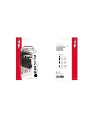 Amio - Σετ Κλειδιά τύπου Allen Imbus μήκος 125mm TKS - 9 τεμ. (01041/AM)