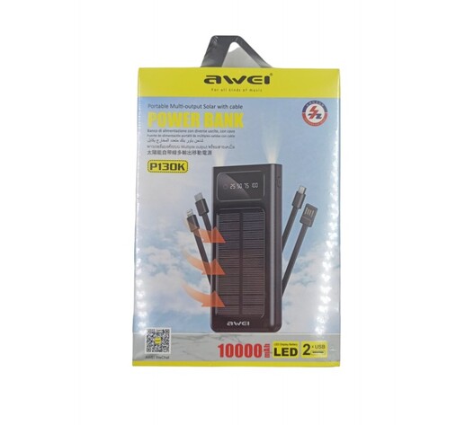 POWER BANK 10.000mAh ΜΕ ΗΛΙΑΚΟ ΠΑΝΕΛ P130K