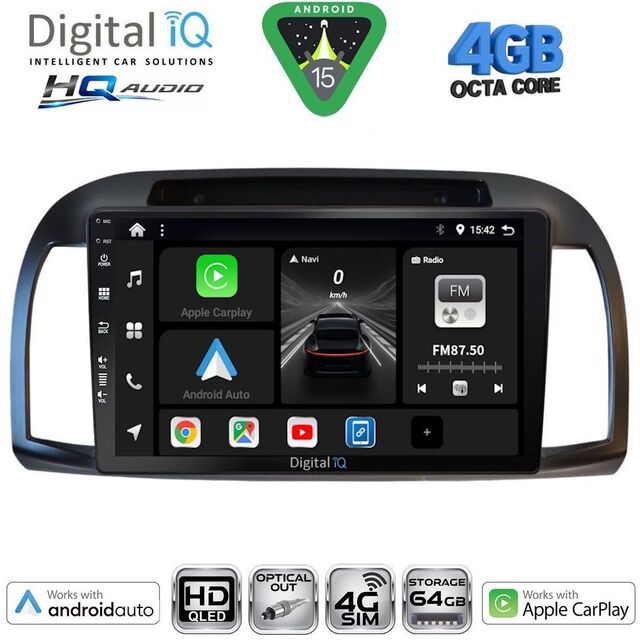 DIGITAL IQ BXK 19457BL_CPAA (9inc) MULTIMEDIA TABLET for NISSAN MICRA K12 mod. 2002-2010 (BLACK)