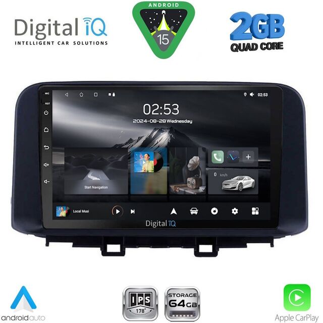 DIGITAL IQ RSD 1237_CPA (10inc) MULTIMEDIA TABLET for HYUNDAI KONA mod. 2017-2023