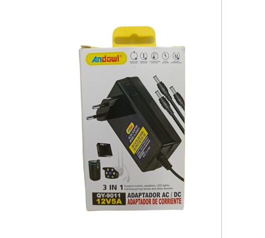 ΤΡΟΦΟΔΟΤΙΚΟ UNIVERSAL 12V/5A ΜΕ ΤΡΙΠΛΟ ΒΥΣΜΑ ANDOWL QY-9011