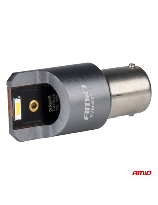 Amio - ΛΑΜΠΕΣ LED CAN-BUS P21W BA15S 12/24V 6.000K 2xSMD ΛΕΥΚΟ PRO SERIES - 2 ΤΕΜ. (03593/AM)