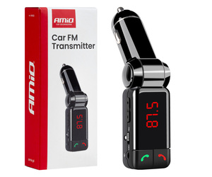 Amio - FM Transmitter Αναπτήρα τύπου FMT03 τάση λειτουργίας 12-24V με 2xUSB Type-A και Bluetooth για Επιβατικά Αυτοκίνητα και Φορτηγά - 1 τεμ. (04650/AM)