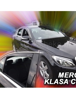ΑΝΕΜΟΘΡΑΥΣΤΕΣ ΓΙΑ MERCEDES C-KLAS W205 4D 2014 ΣΕΤ ΑΥΤΟΚΙΝΗΤΟΥ ΑΠΟ ΕΥΚΑΜΠΤΟ ΦΙΜΕ ΠΛΑΣΤΙΚΟ HEKO - 4 ΤΕΜ.