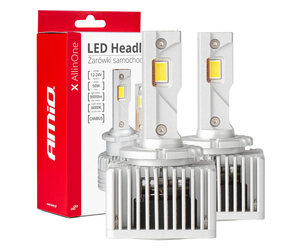 Amio - ΛΑΜΠΕΣ LED D3S/D5R/D8S 12/24V 6000K 9.000lm 50W X ALL IN ONE SERIES CAN-BUS (ΜΕ ΑΝΕΜΙΣΤΗΡΑΚΙ) - 2 ΤΕΜ. (03669/AM)