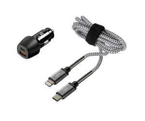 ΦΟΡΤΙΣΤΗΣ ΑΝΑΠΤΗΡΑ ΜΕ 2 USB ΚΑΙ ΚΑΛΩΔΙΟ ΦΟΡΤΙΣΗΣΚΑΙΣΥΓΧΡΟΝΙΣΜΟΥ 100cm APPLE LIGHTING KIT PRO 18W 12/24V