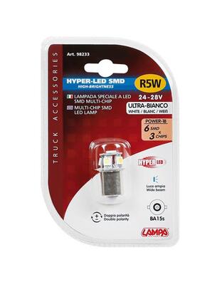 R5W 24/28V BA15s HYPER-LED18 ΛΕΥΚΟ