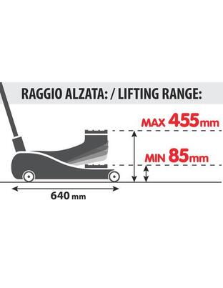 ΓΡΥΛΟΣ ΥΔΡΑΥΛΙΚΟΣ ΜΕ ΡΟΔΕΣ 2.500KG 85min-455max 360ΜΟΙΡΩΝ LOW PROFILE