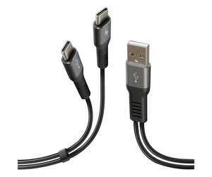 ΚΑΛΩΔΙΟ ΦΟΡΤΙΣΗΣ ΚΑΙ ΣΥΓΧΡΟΝΙΣΜΟΥ 100cm 480 MB/S 3000mA ΜΕ 2 USB TYPE C (FAST CHARGE)