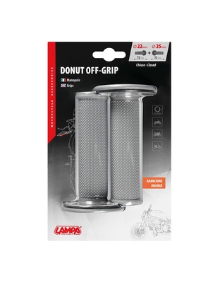 ΧΕΡΟΥΛΙΑ MOTO DONUT OFF-ROAD ΓΚΡΙ/ΠΟΡΤΟΚΑΛΙ 22MM+25MM 12CM 2ΤΕΜ