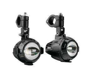 Lampa - Προβολείς Ομίχλης Moto FOG-X2 12V 30W 2100lm 6000-6500K Φ71mm 1 LED Αδιάβροχοι IP68 με Καλωδίωση και Βάσεις Φ38-39mm - Σετ 2 Τεμ. (9158.2-LM)