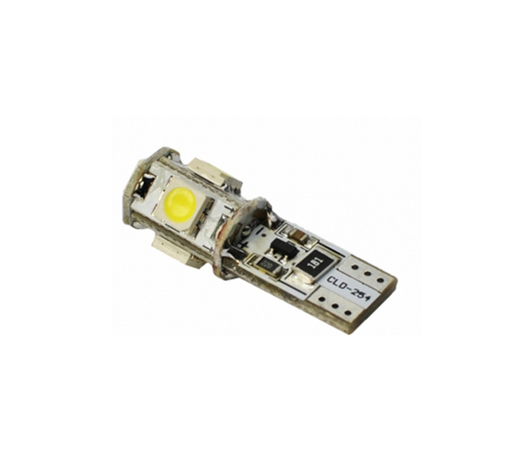 Λάμπα W5W 5xSMD 5050 με CAN-BUS 12V Λευκή 2τεμ.