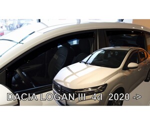 ΑΝΕΜΟΘΡΑΥΣΤΕΣ ΓΙΑ DACIA LOGAN 4D SEDAN 2020+  ΣΕΤ ΑΥΤΟΚΙΝΗΤΟΥ ΑΠΟ ΕΥΚΑΜΠΤΟ ΦΙΜΕ ΠΛΑΣΤΙΚΟ HEKO - 4 ΤΕΜ.