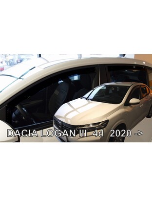 ΑΝΕΜΟΘΡΑΥΣΤΕΣ ΓΙΑ DACIA LOGAN 4D SEDAN 2020+  ΣΕΤ ΑΥΤΟΚΙΝΗΤΟΥ ΑΠΟ ΕΥΚΑΜΠΤΟ ΦΙΜΕ ΠΛΑΣΤΙΚΟ HEKO - 4 ΤΕΜ.