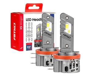 Amio - Λαμπτήρες LED Φώτων Εμπρός τύπου H15 βάση PGJ23t-1 τάση λειτουργίας 12V απόδοσης 45W (4400lm) X5 Series WINGER 6000K Plug & Play για Επιβατικά Αυτοκίνητα - 2 τεμ. (04685/AM)
