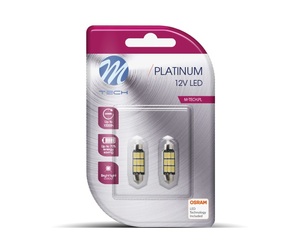 ΛΑΜΠΑΚΙΑ ΠΛΑΦΟΝΙΕΡΑΣ C5W 12V SV8.5 2,1W 450lm 41mm 9x5630SMD LED CAN-BUS ΘΕΡΜΟ ΛΕΥΚΟ ΦΩΣ m-TECH - 2 ΤΕΜ.