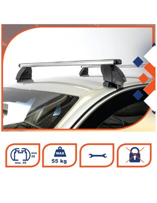 ΜΠΑΡΕΣ ΟΡΟΦΗΣ K1 PRO ALU 150 cm K39 (ΟΒΑΛ/ΑΛΟΥΜΙΝΙΟΥ) - 2 ΤΕΜ.
