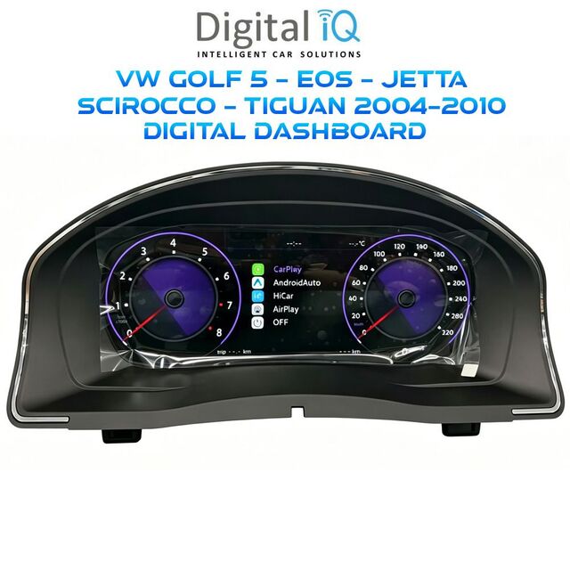 DIGITAL IQ DYL 745_DC (10.25") DIGITAL INSTRUMENT CLUSTER for VW GOLF 5 (2004-2008) - EOS (2005-2010) - JETTA (2006-2010) - SCIROCCO (2008-2009) - TIGUAN (2007-2008) with HDMI input